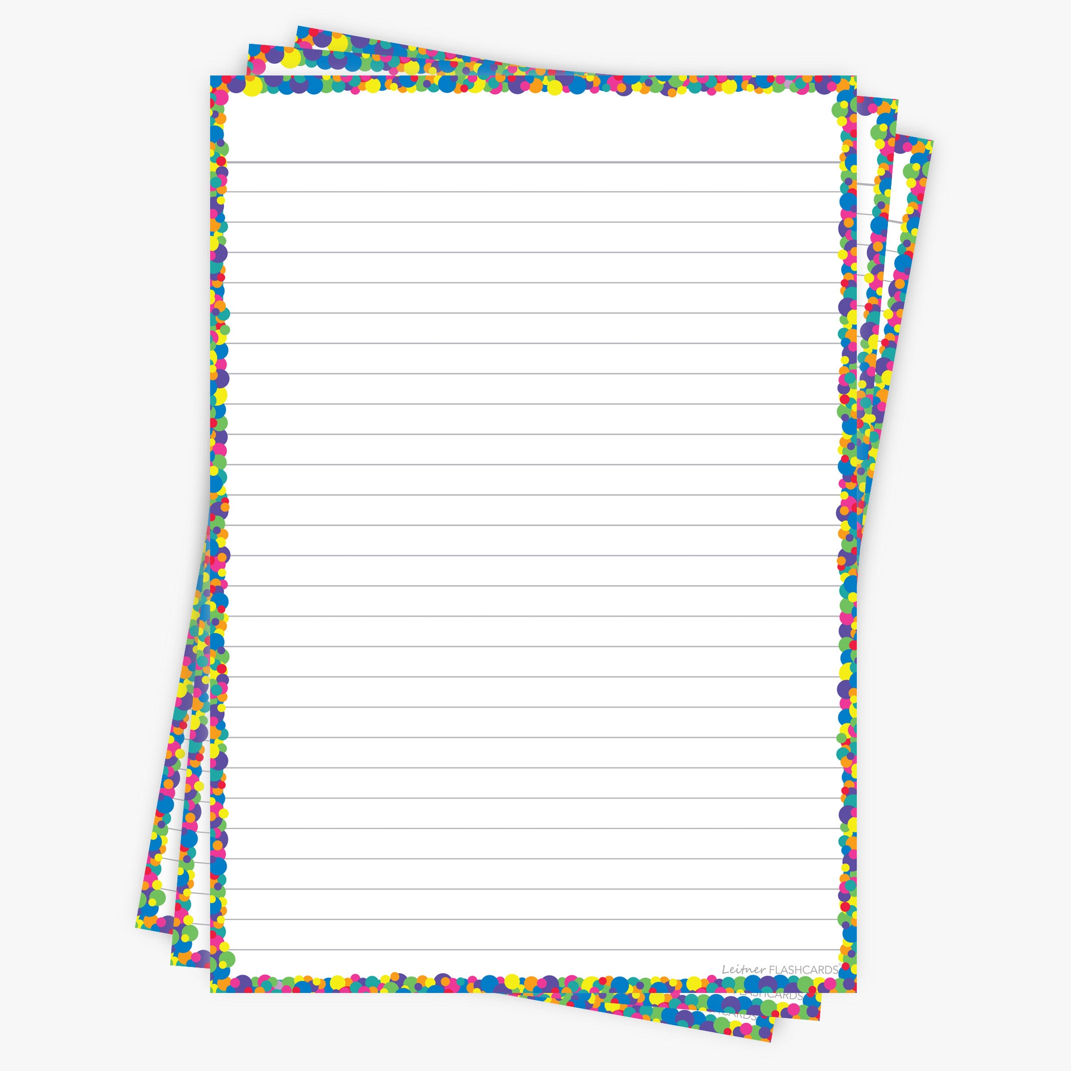 Leitner Flashcards A5P Lined Confetti