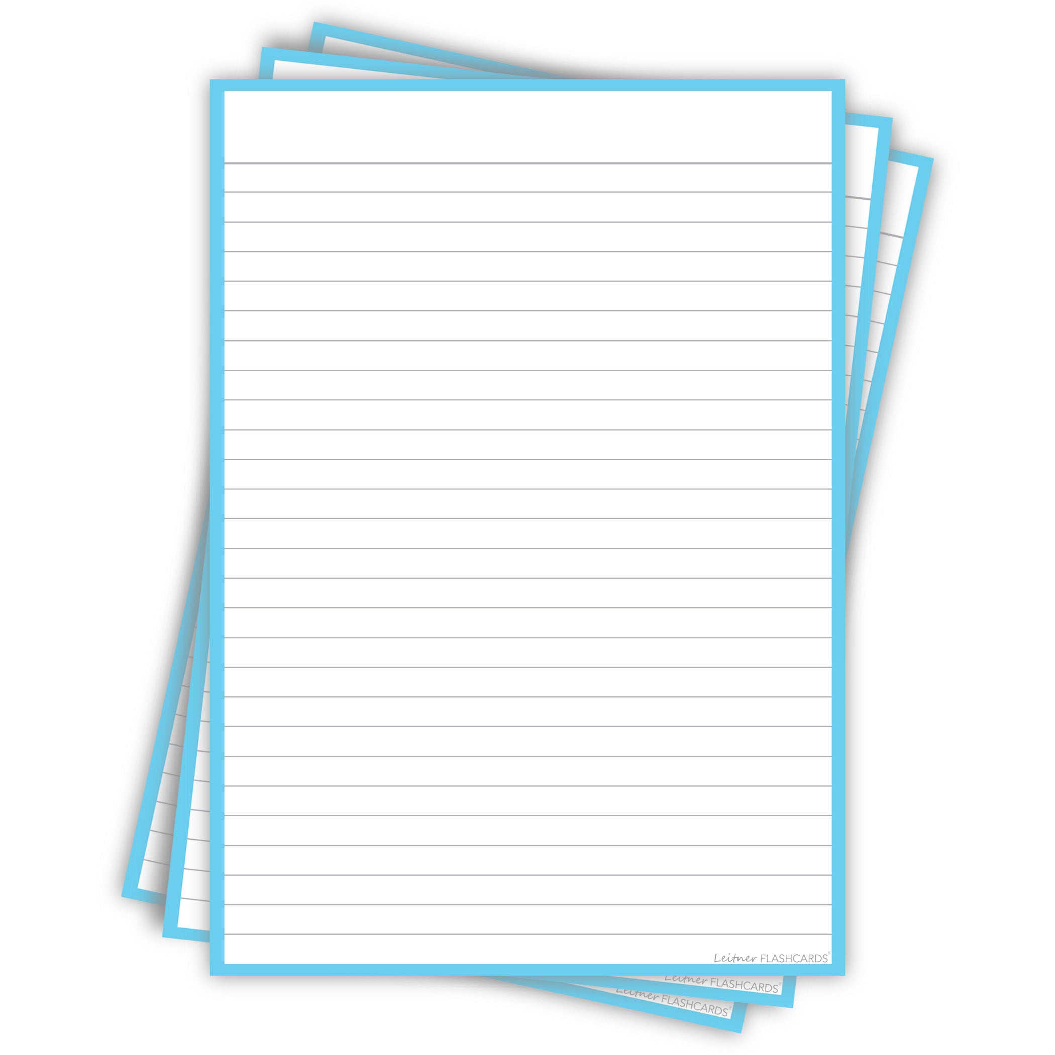 Leitner Flashcards A5P Pastel Lined blue