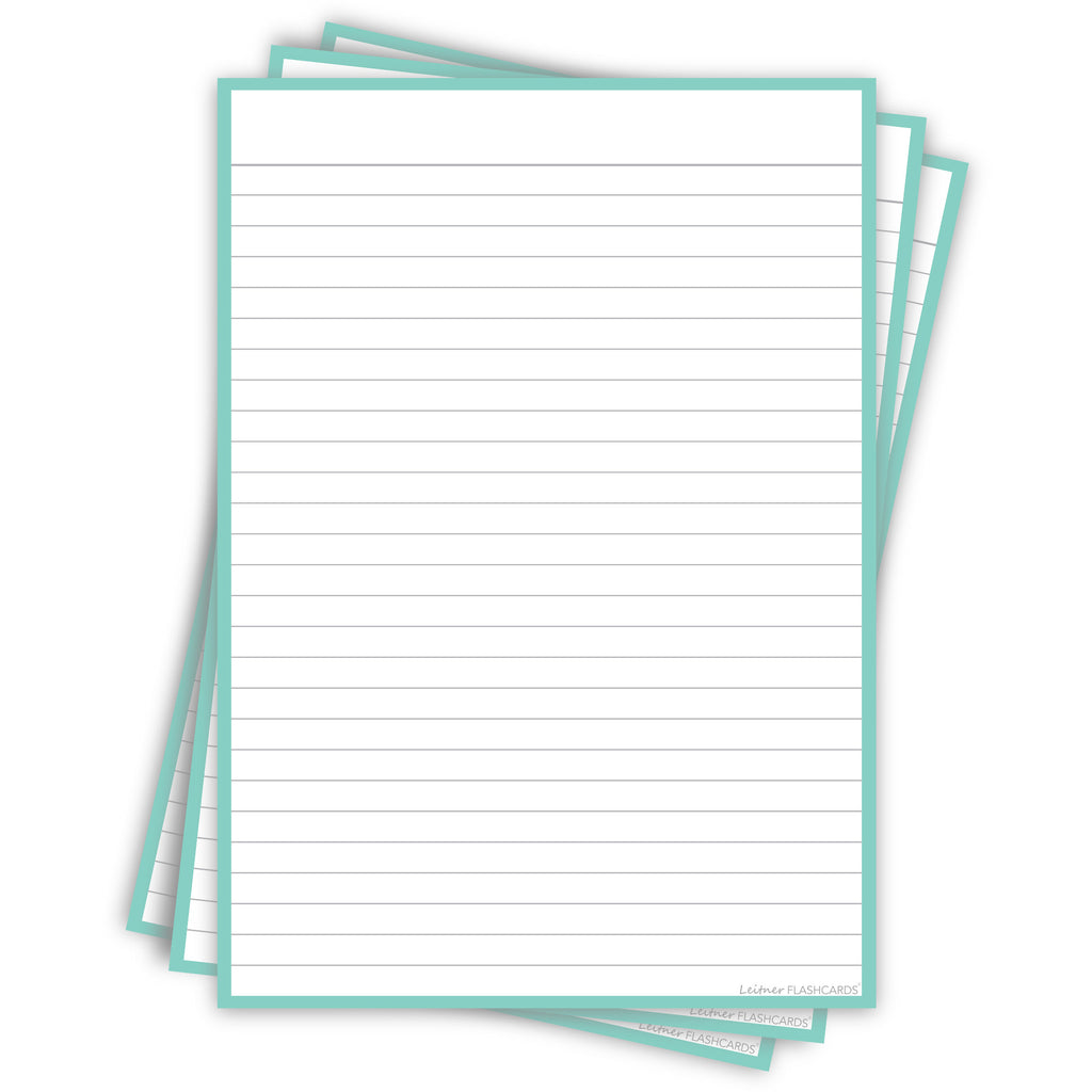 Leitner Flashcards A5P Pastel Lined green