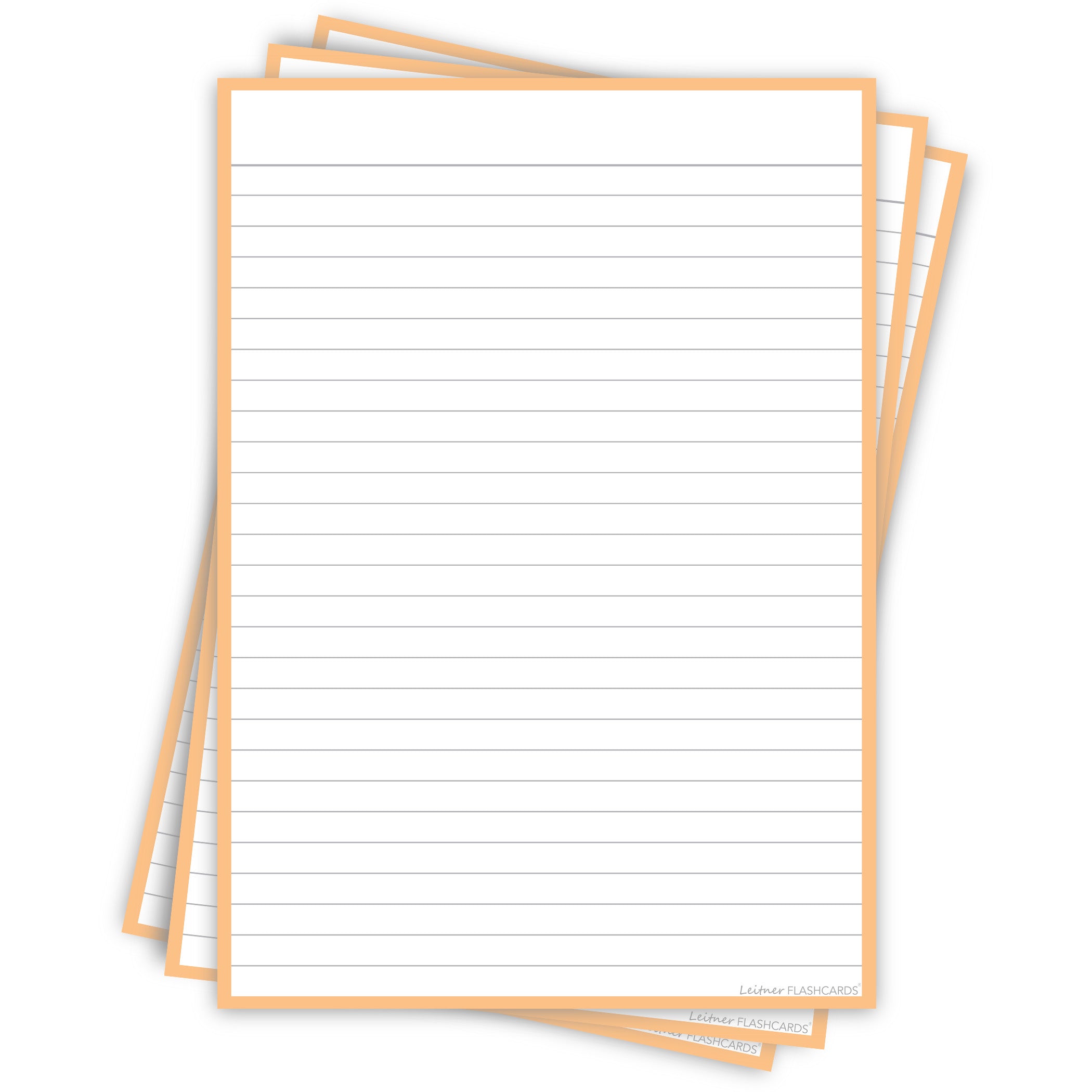 Leitner Flashcards A5P Pastel Lined orange