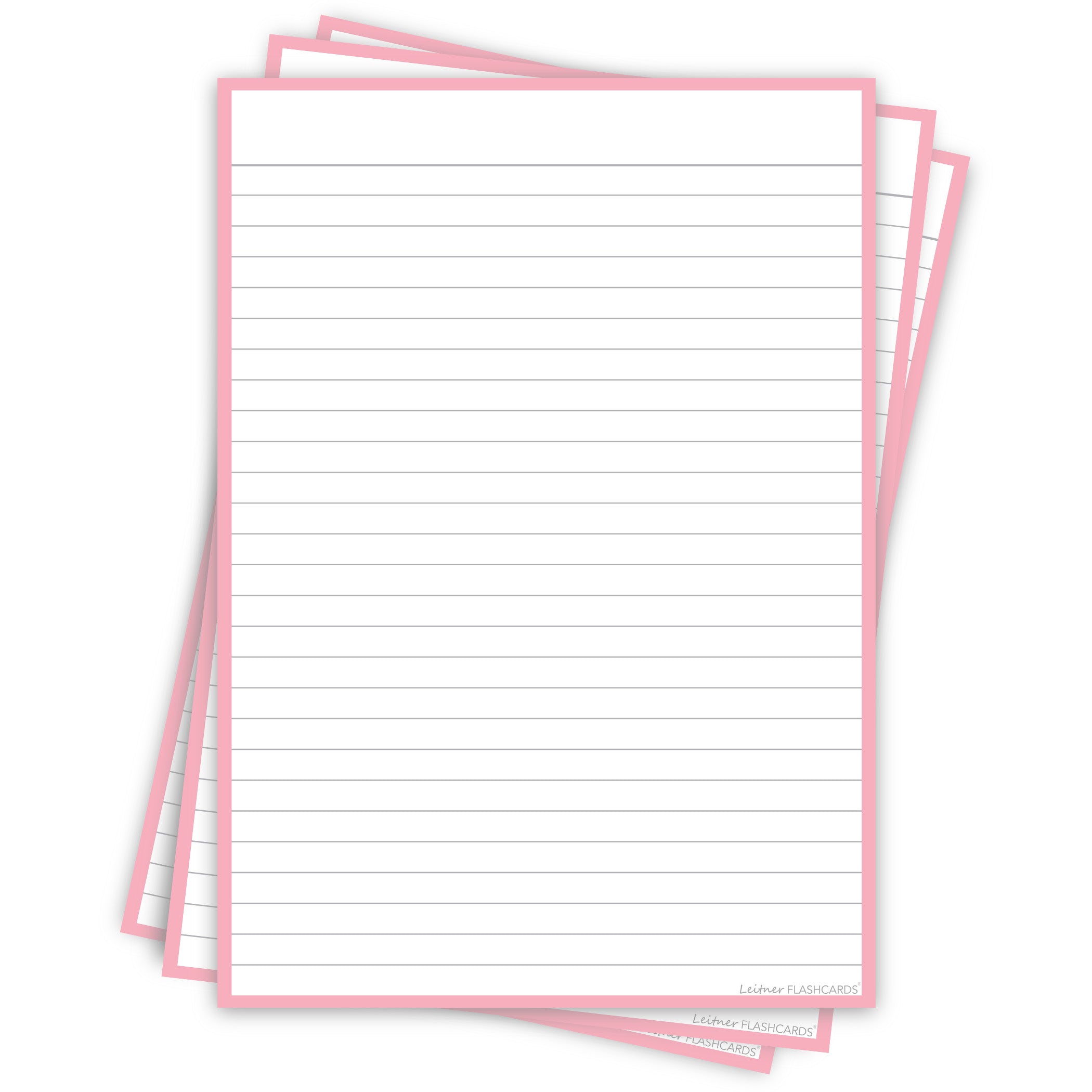 Leitner Flashcards A5P Pastel Lined pink