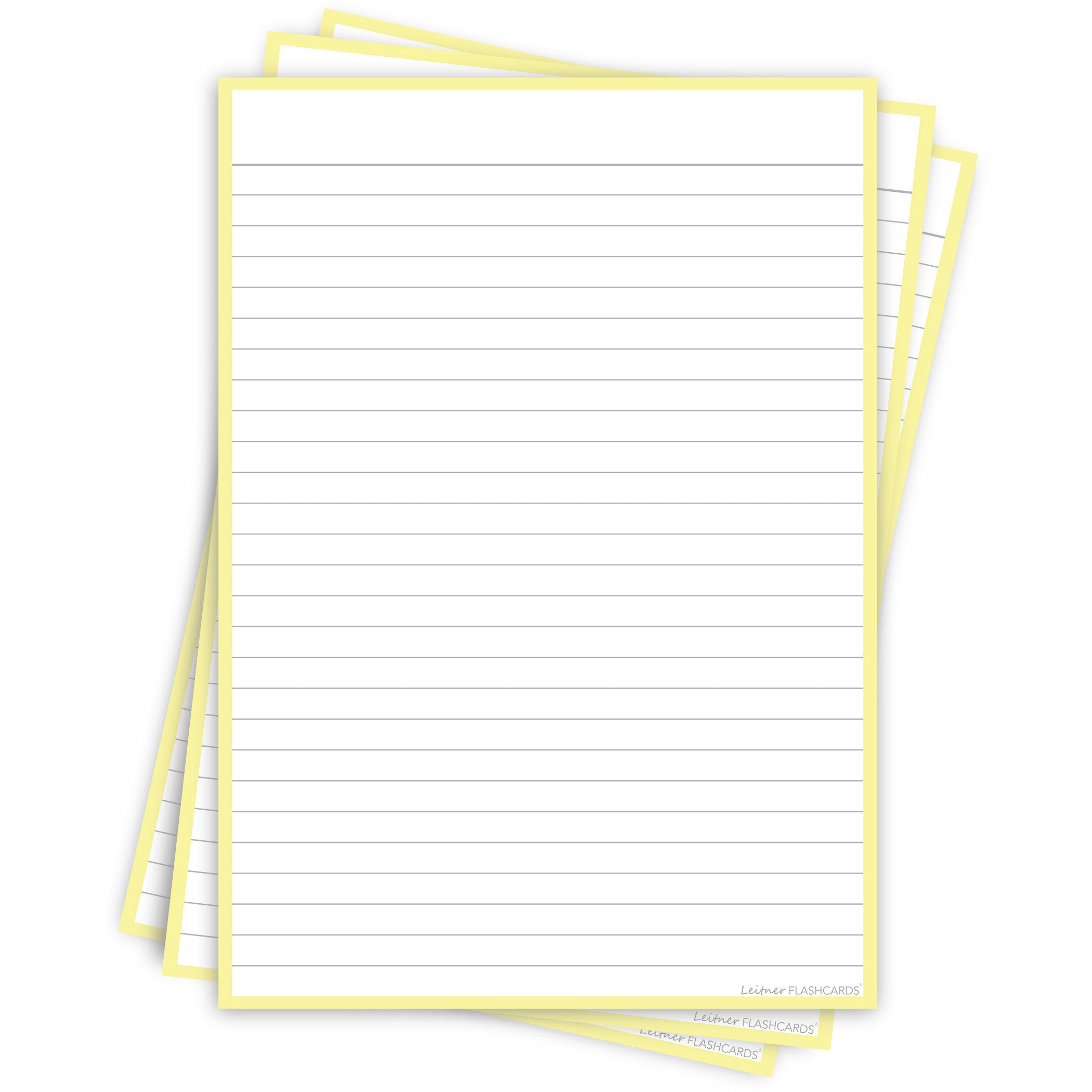 Leitner Flashcards A5P Pastel Lined yellow