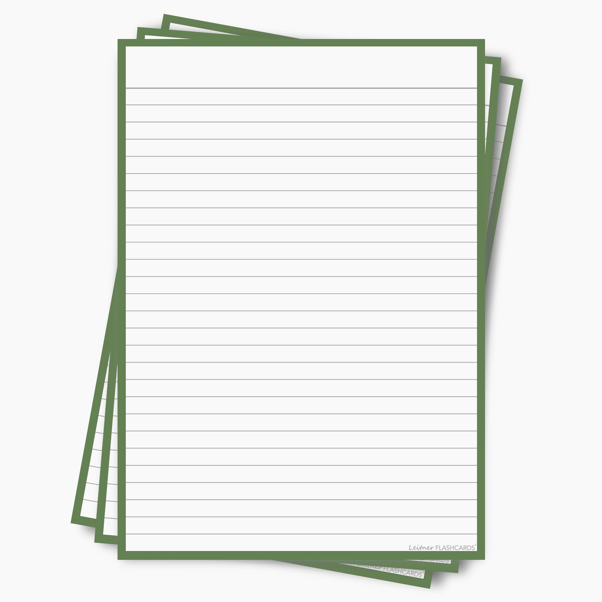 Leitner Flashcards A5P Retro Lined green