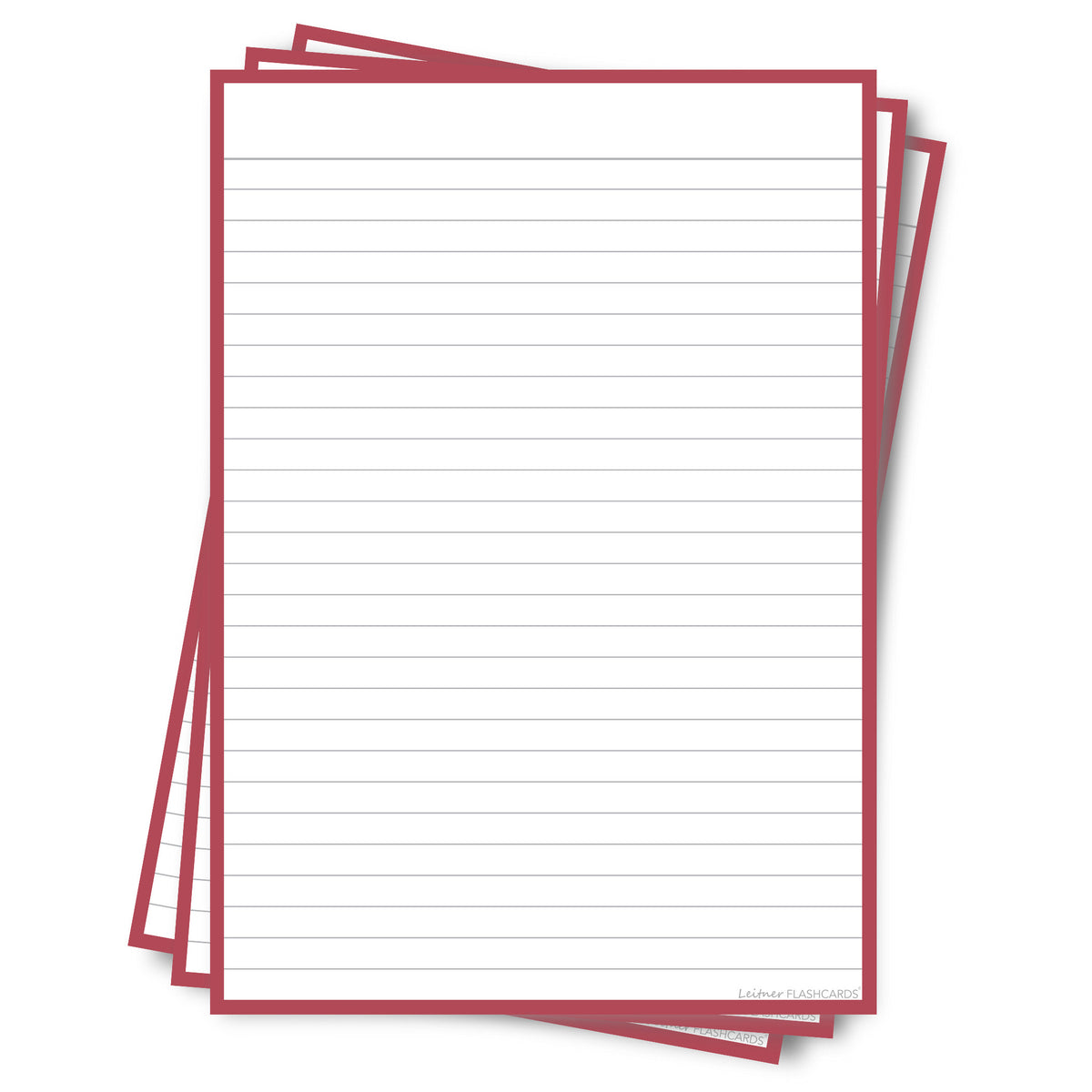 Leitner Flashcards A5P Retro Lined red
