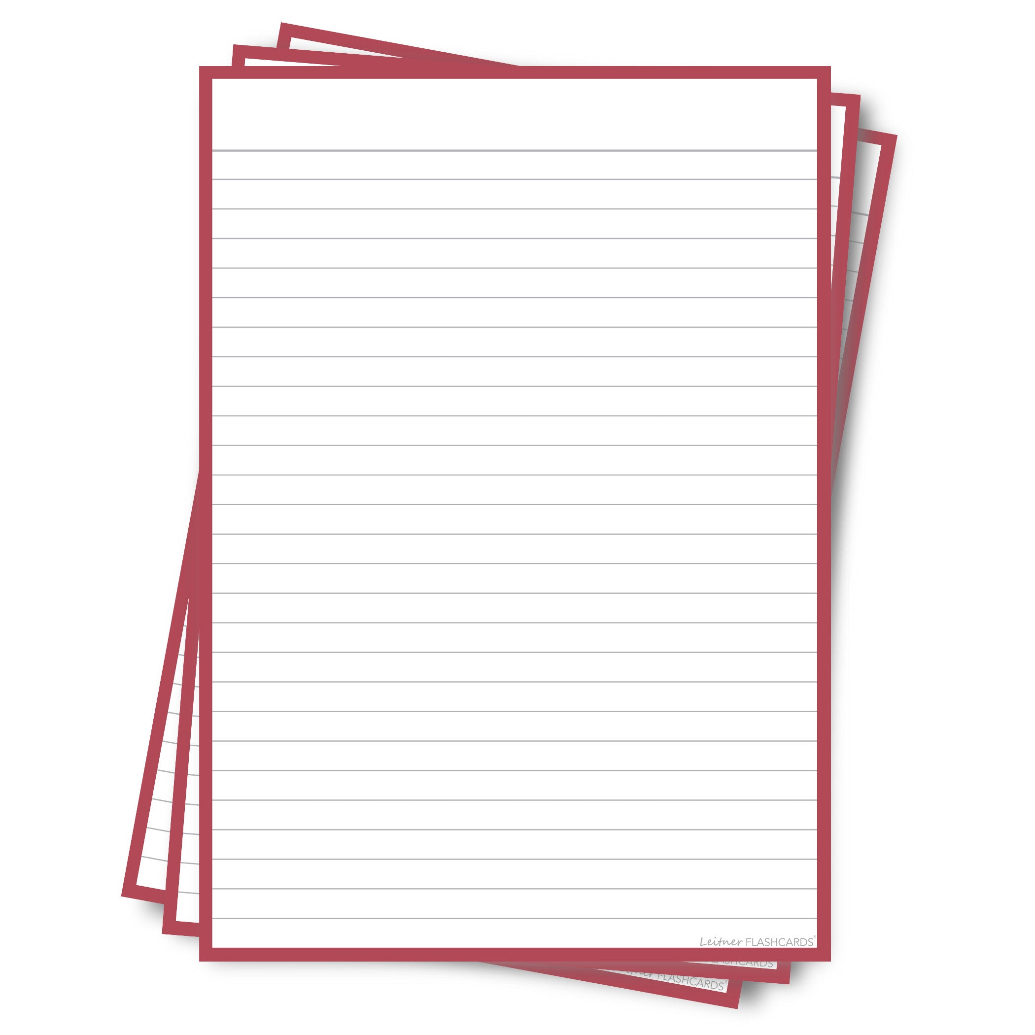 Leitner Flashcards A5P Retro Lined red