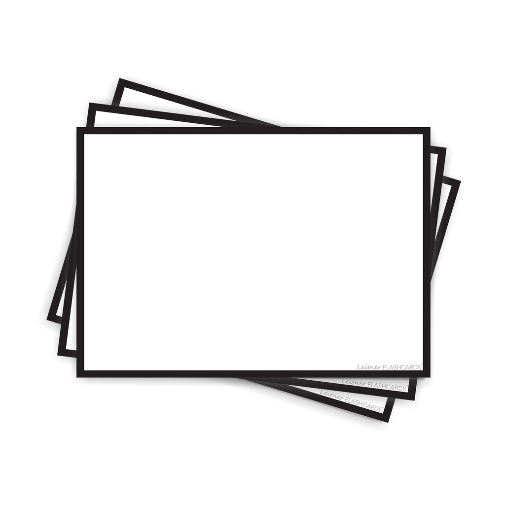 Leitner Flashcards A6 Classic Blank - black border