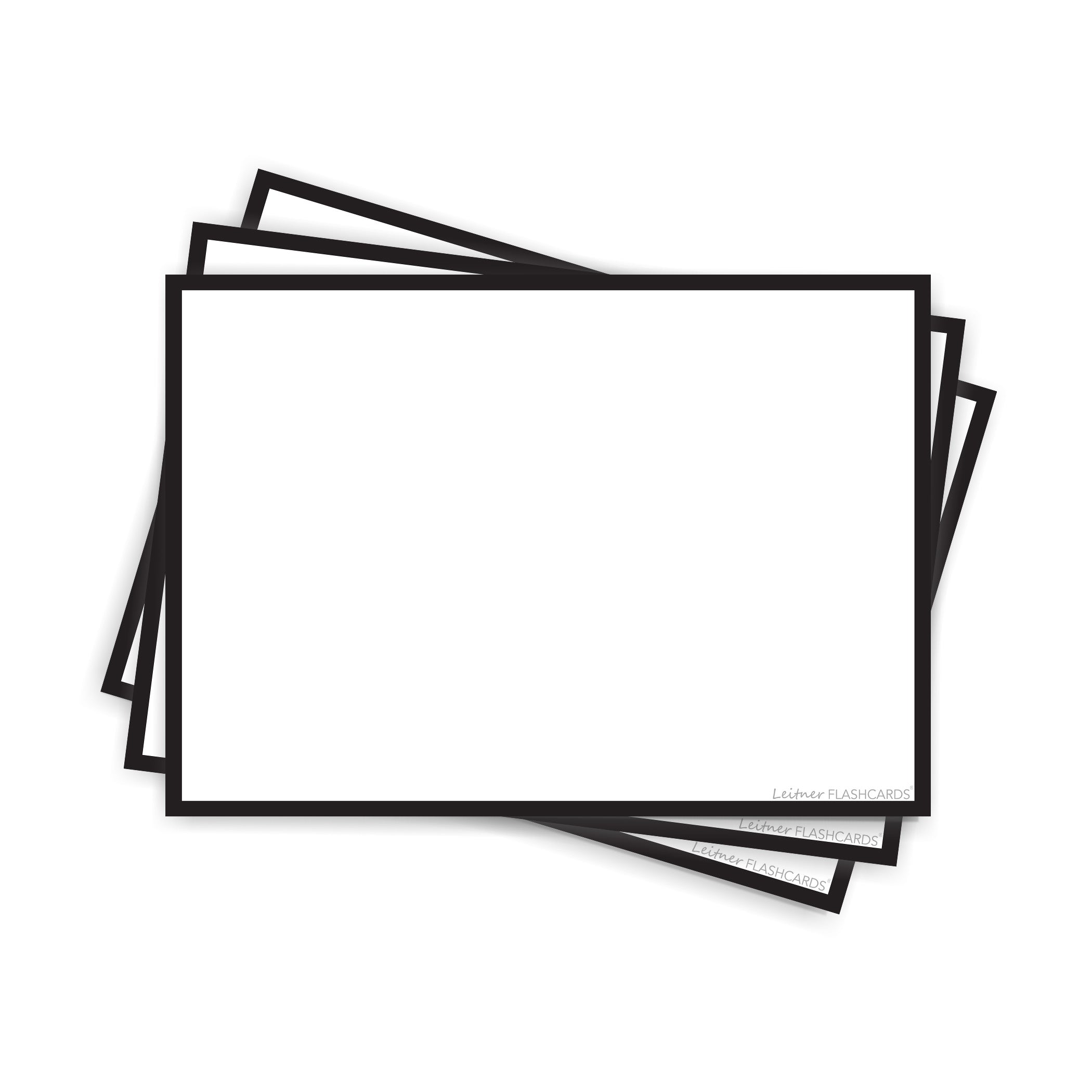 Leitner Flashcards A6 Classic Blank - black border