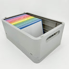 Leitner Flashcards A6 Classic Dotted blue in storage box