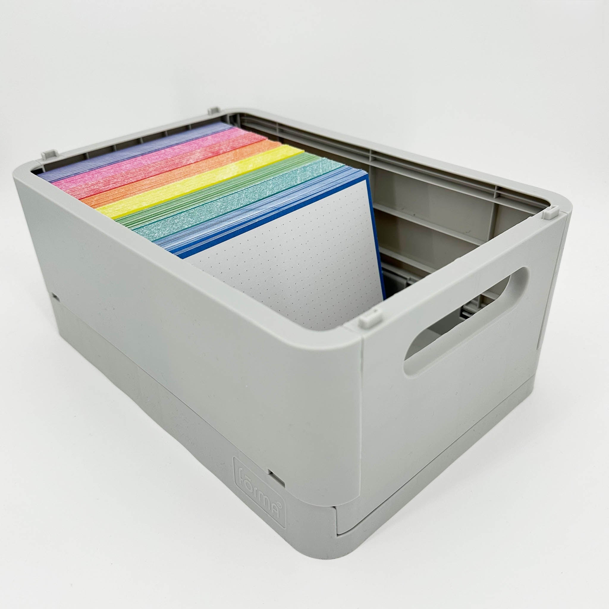 Leitner Flashcards A6 Classic Dotted blue in storage box