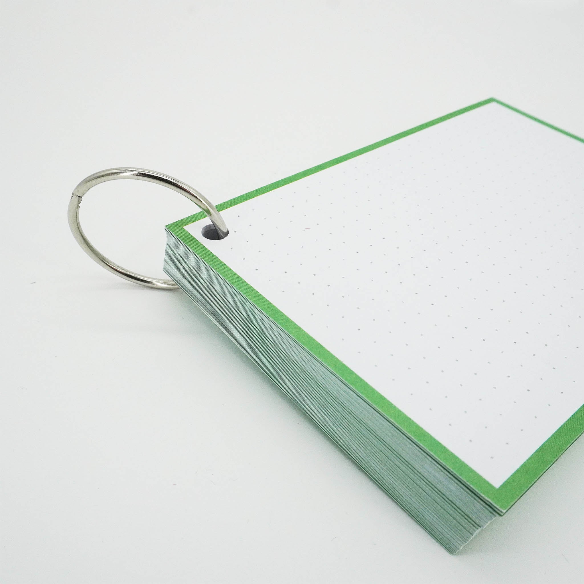 Leitner Flashcards A6 Classic Dotted green with ring
