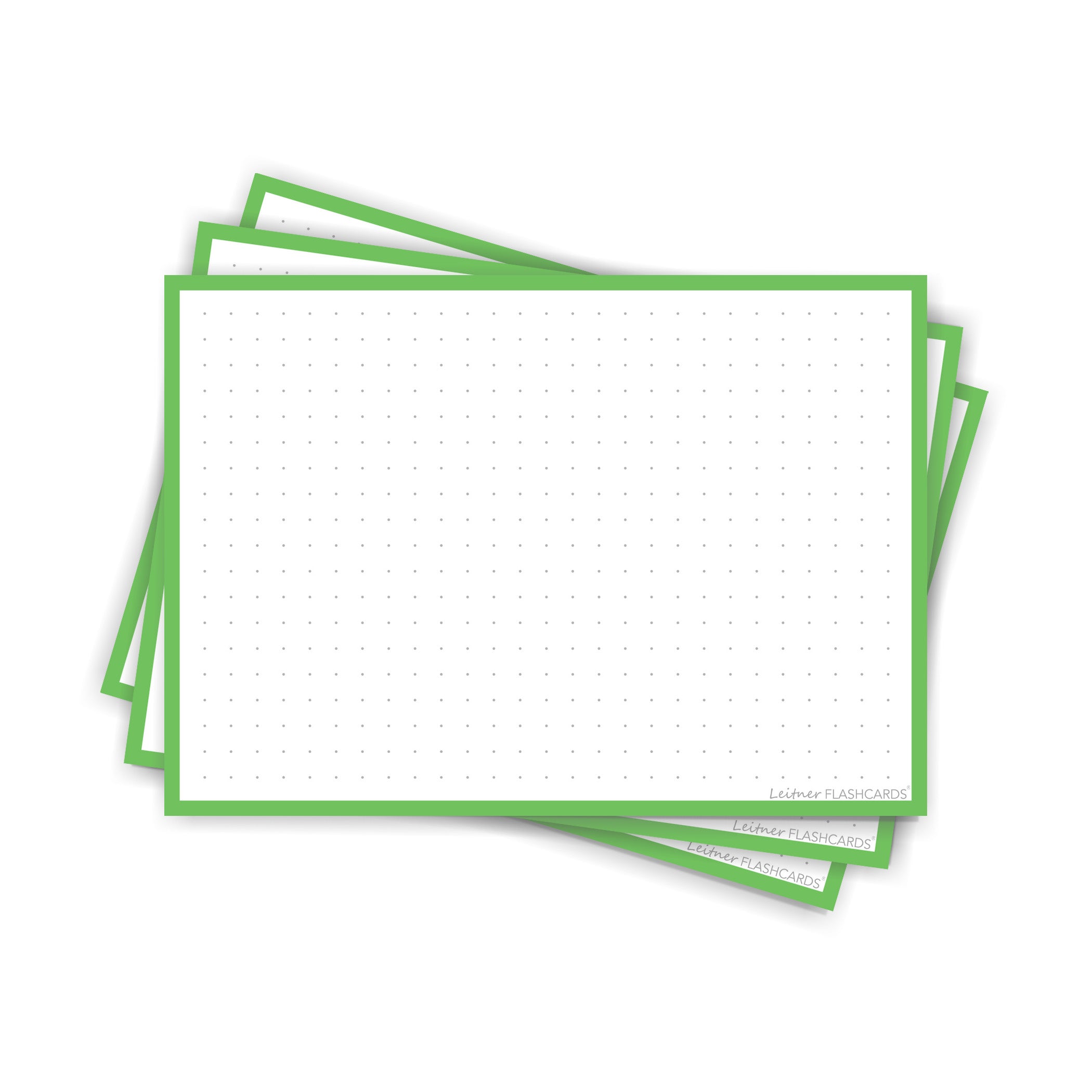 Leitner Flashcards A6 Classic Dotted green