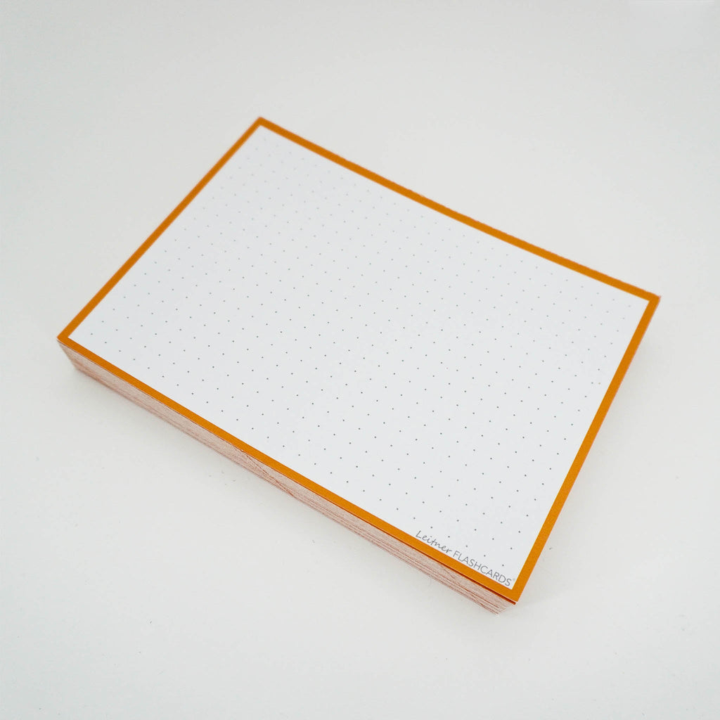 Leitner Flashcards A6 Classic Dotted orange 2