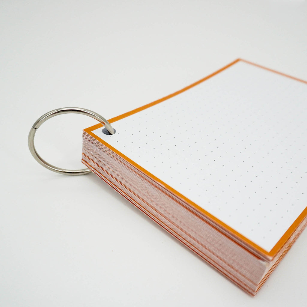 Leitner Flashcards A6 Classic Dotted orange with ring 2