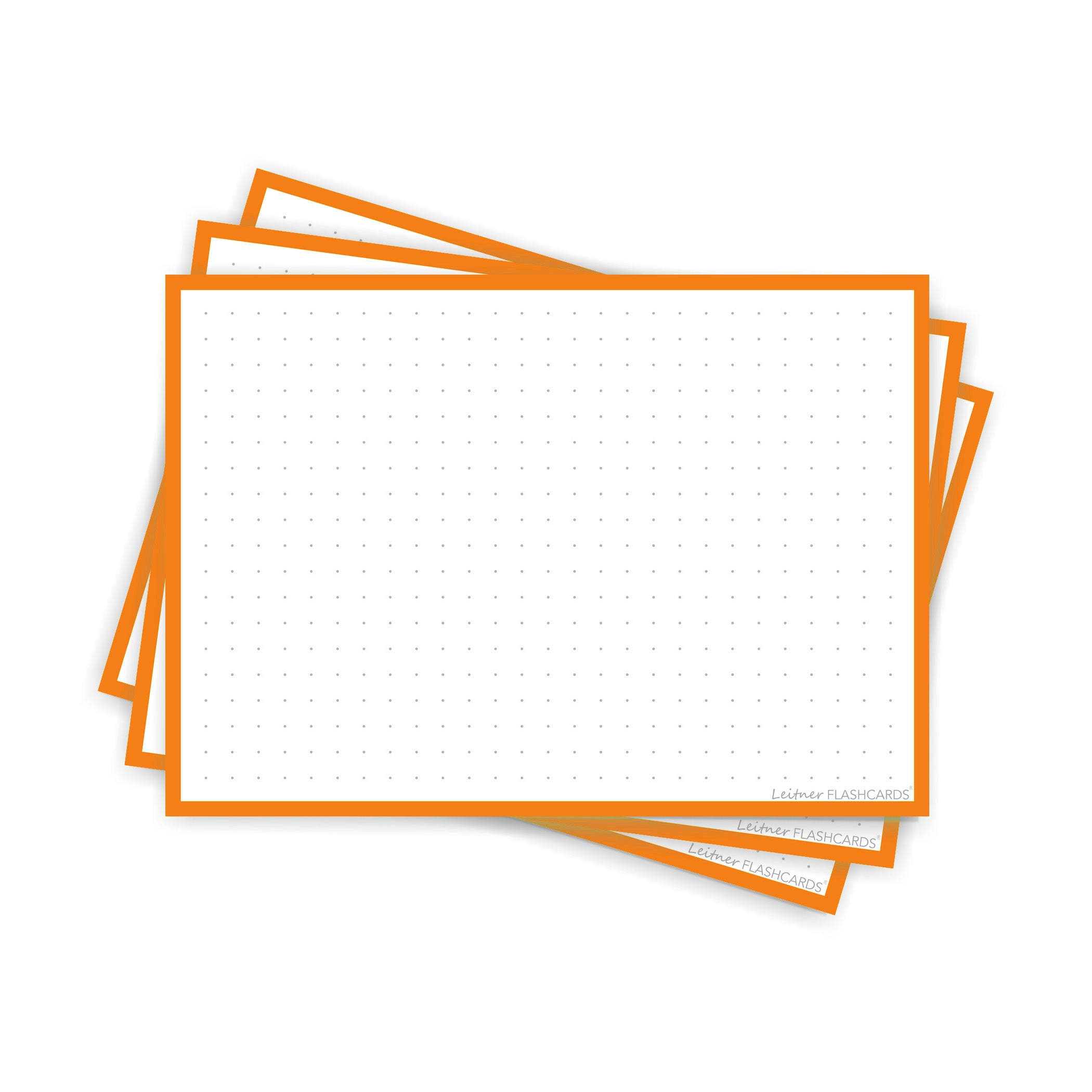 Leitner Flashcards A6 Classic Dotted orange