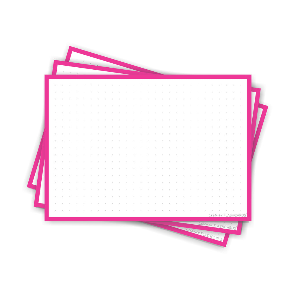 Leitner Flashcards A6 Classic Dotted pink