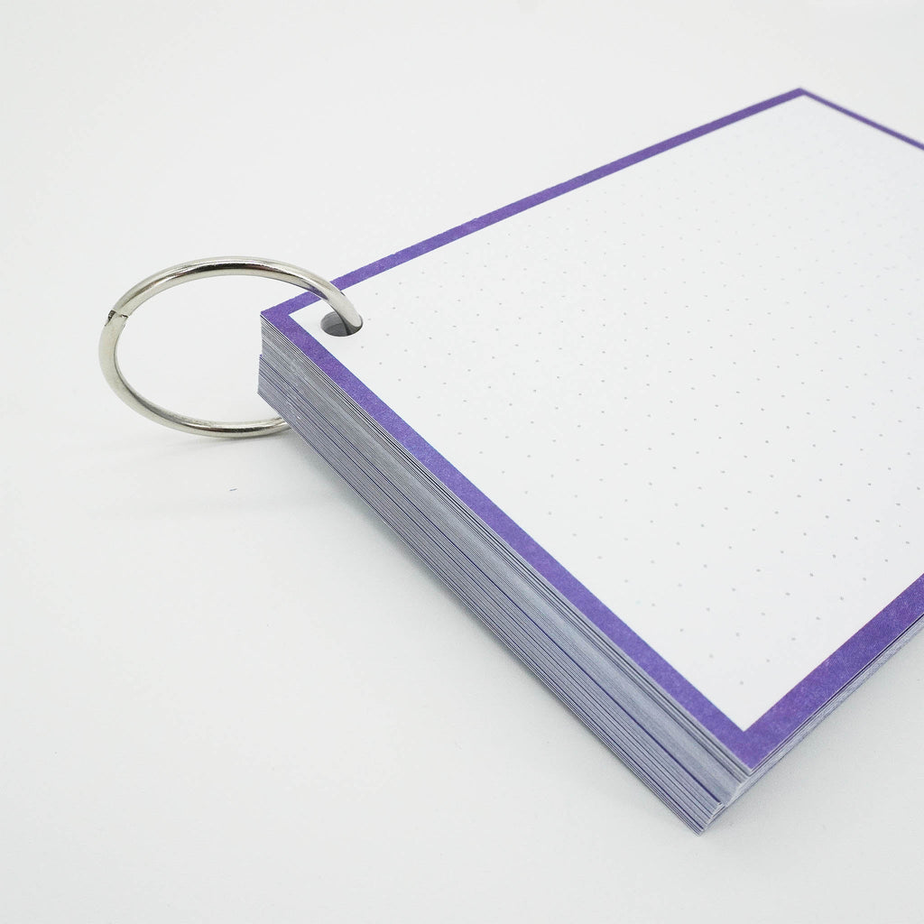 Leitner Flashcards A6 Classic Dotted purple with ring