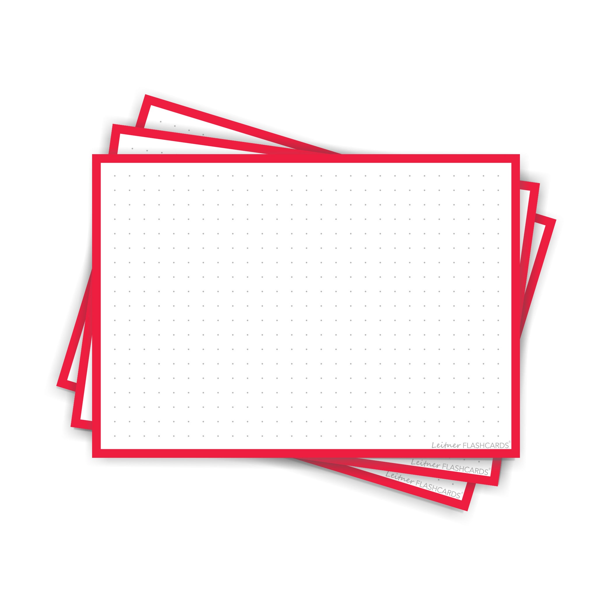 Leitner Flashcards A6 Classic Dotted red