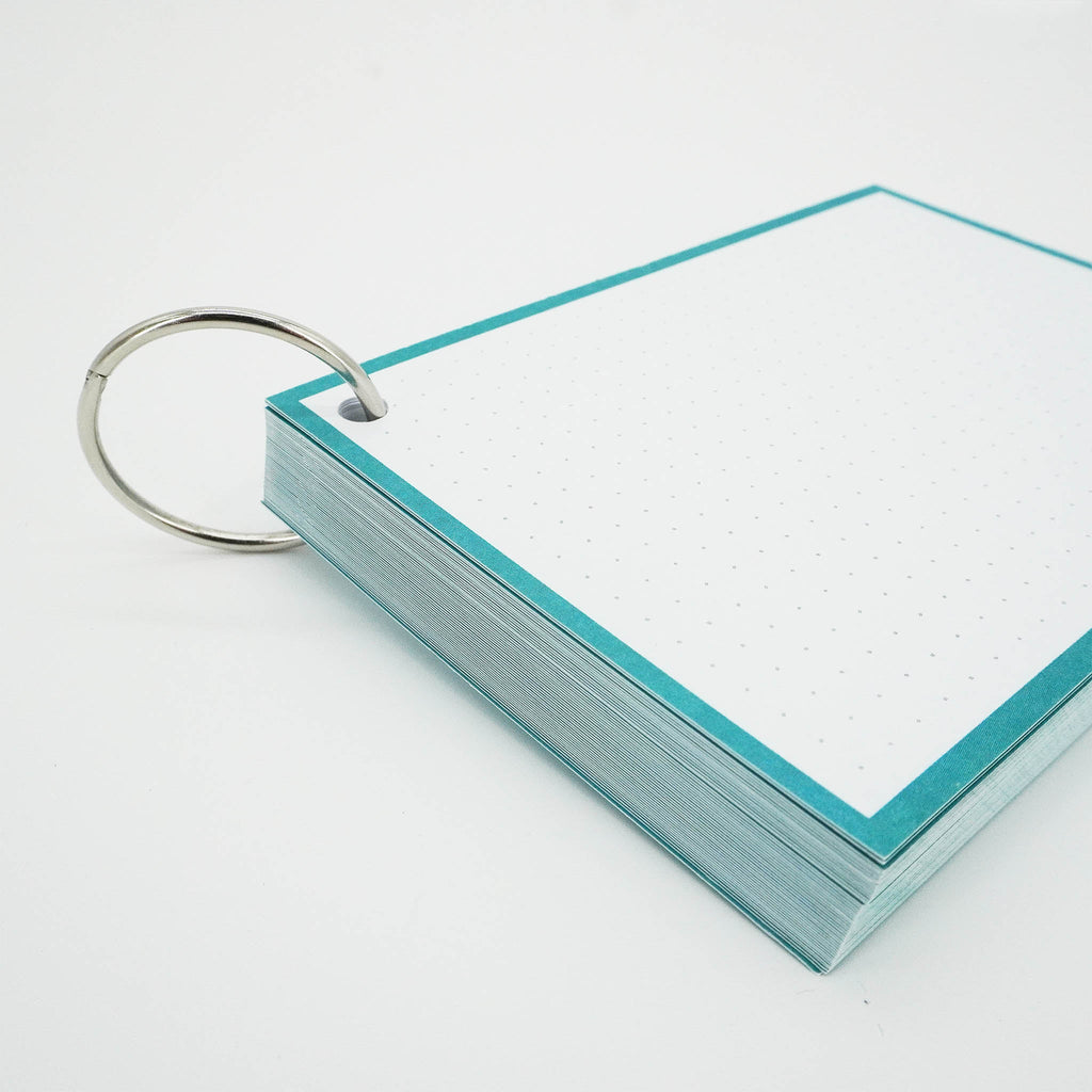 Leitner Flashcards A6 Classic Dotted turquoise with ring