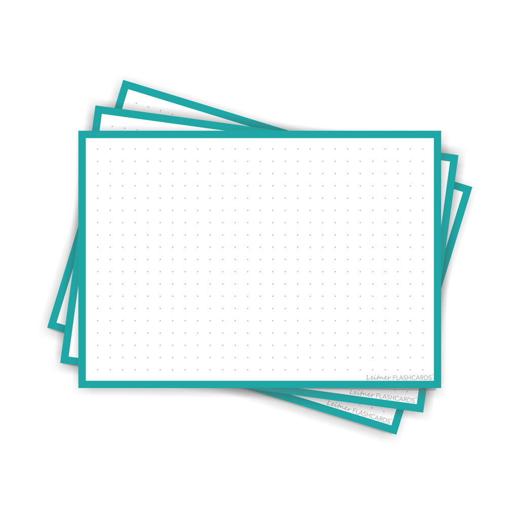 Leitner Flashcards A6 Classic Dotted turquoise