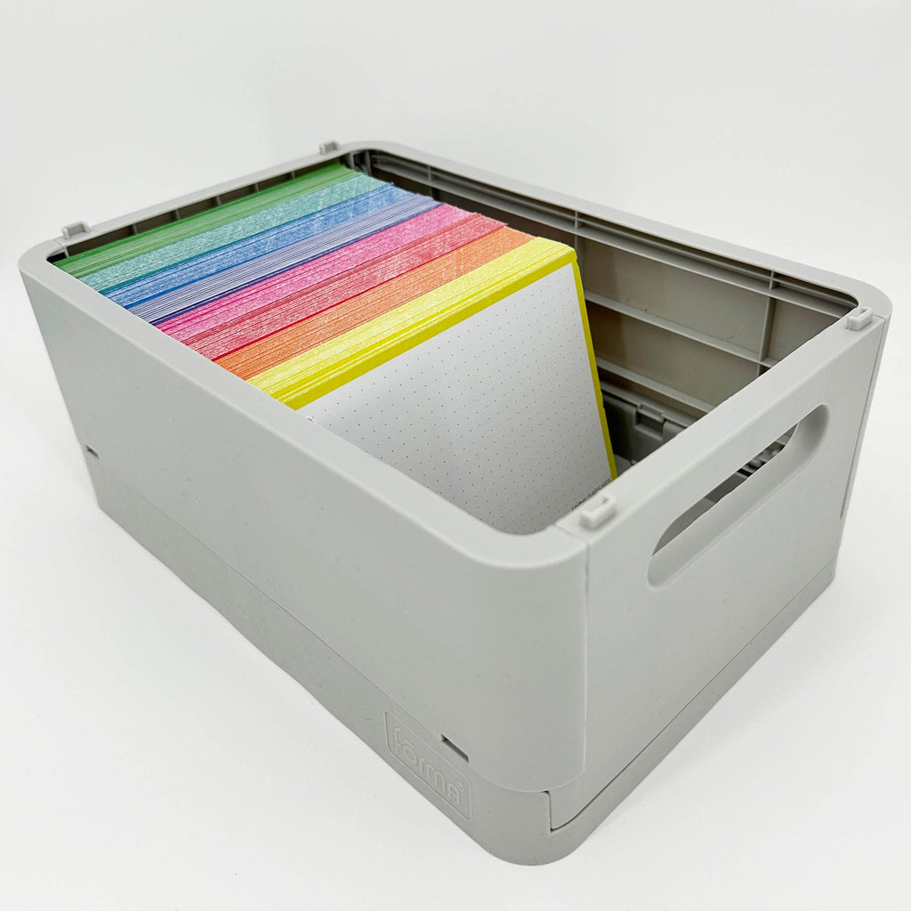 Leitner Flashcards A6 Classic Dotted yellow in storage box