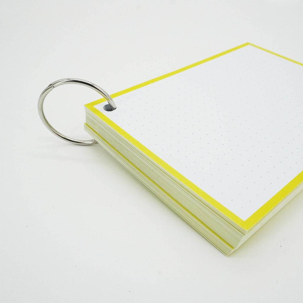 Leitner Flashcards A6 Classic Dotted yellow with ring