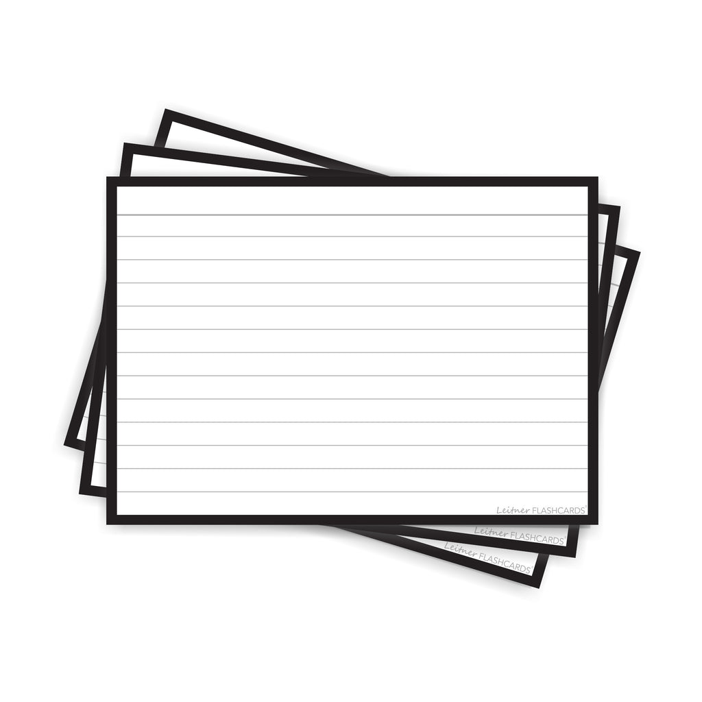 Leitner Flashcards A6 Classic Lined black