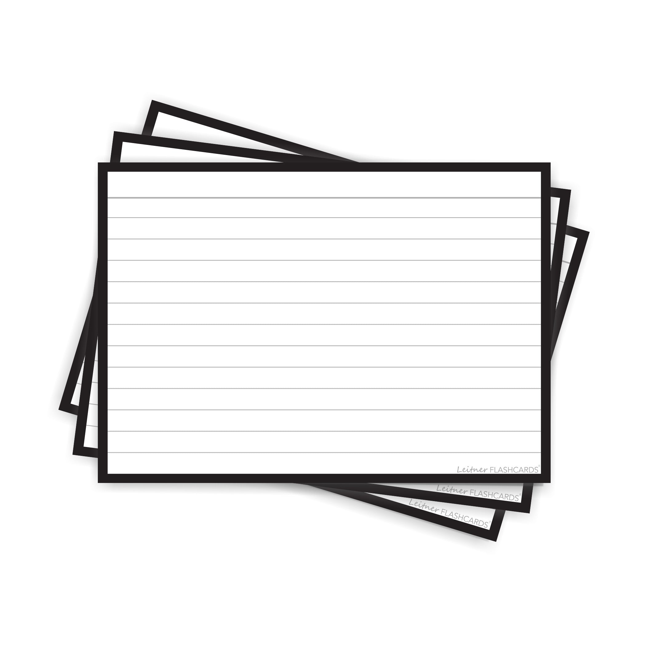 Leitner Flashcards A6 Classic Lined black