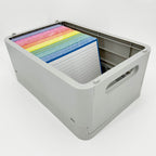 Leitner Flashcards A6 Classic Lined blue in storage box