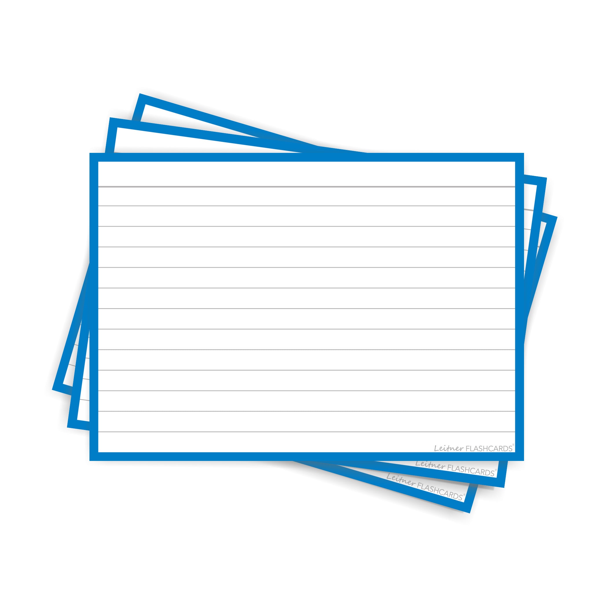 Leitner Flashcards A6 Classic Lined blue