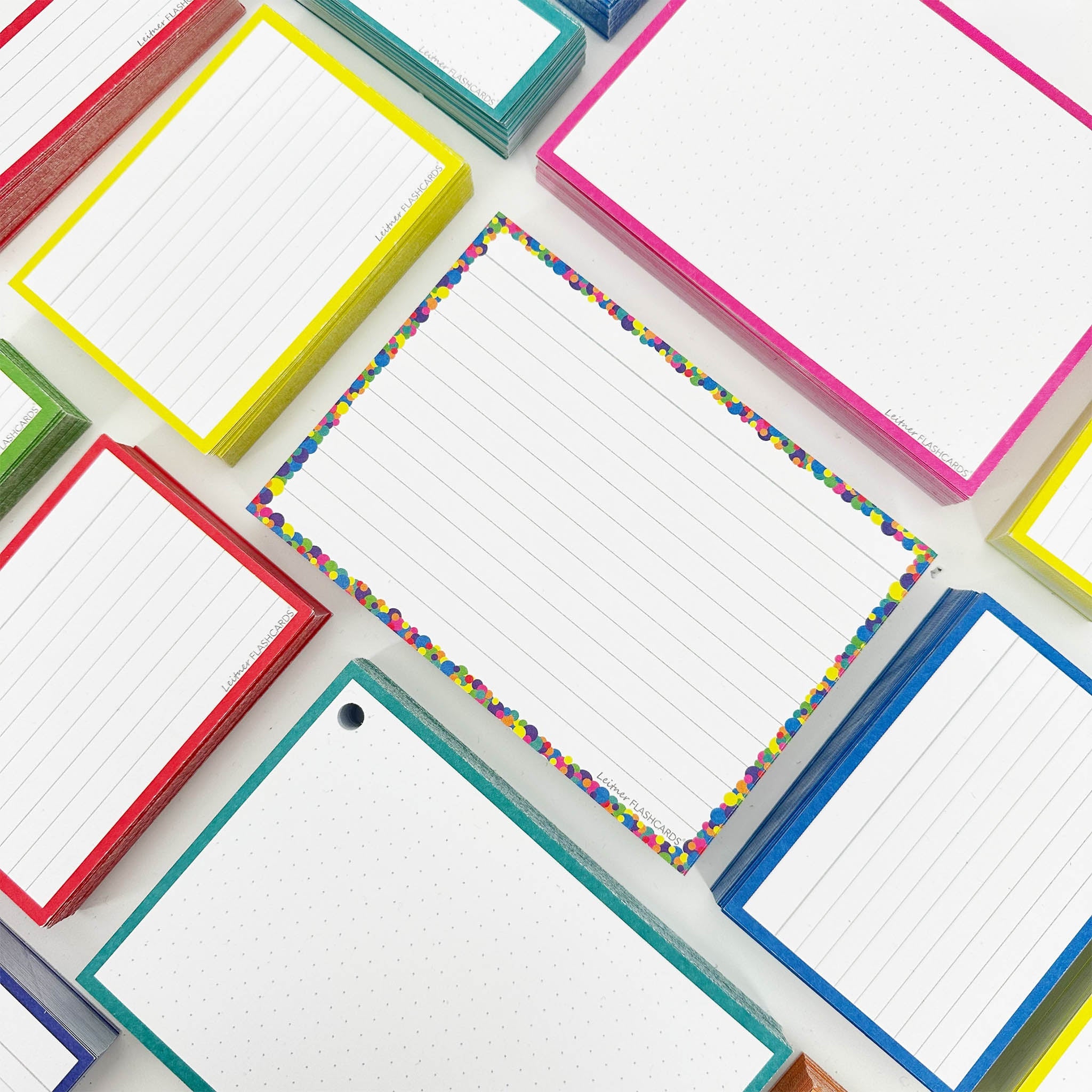 Leitner Flashcards A6 Classic Lined confetti