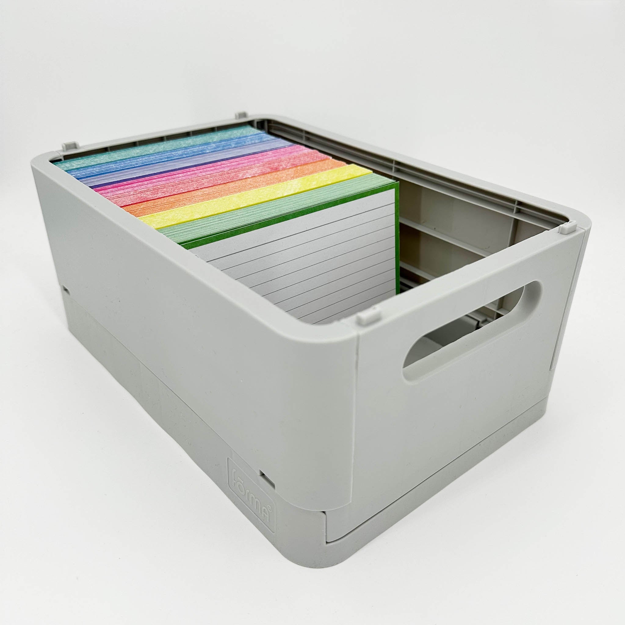 Leitner Flashcards A6 Classic Lined green in storage box