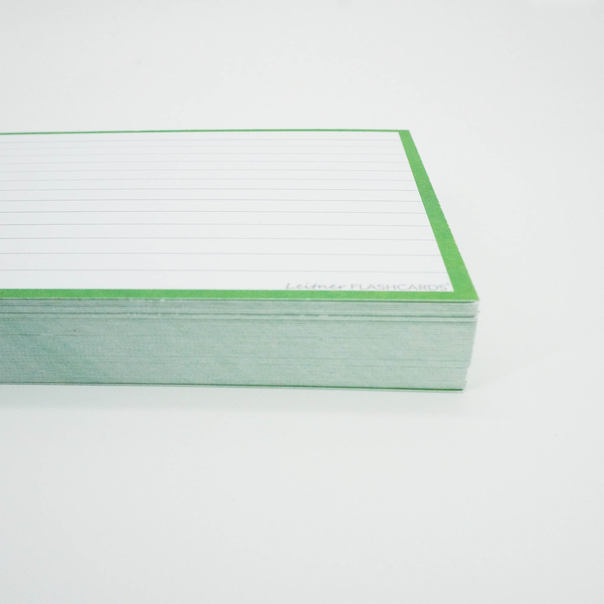 Leitner Flashcards A6 Classic Lined green with ring 2