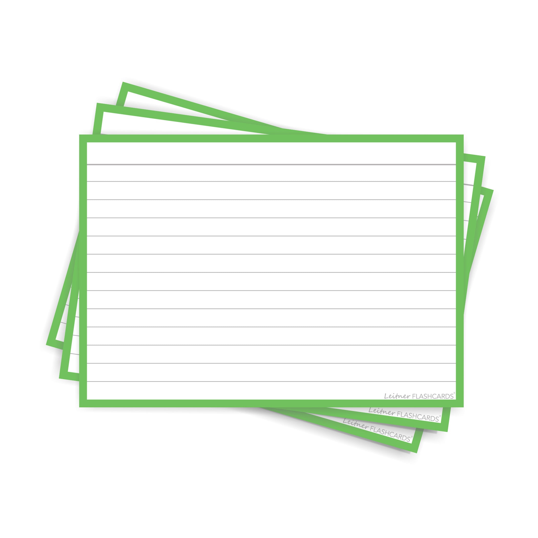 Leitner Flashcards A6 Classic Lined green