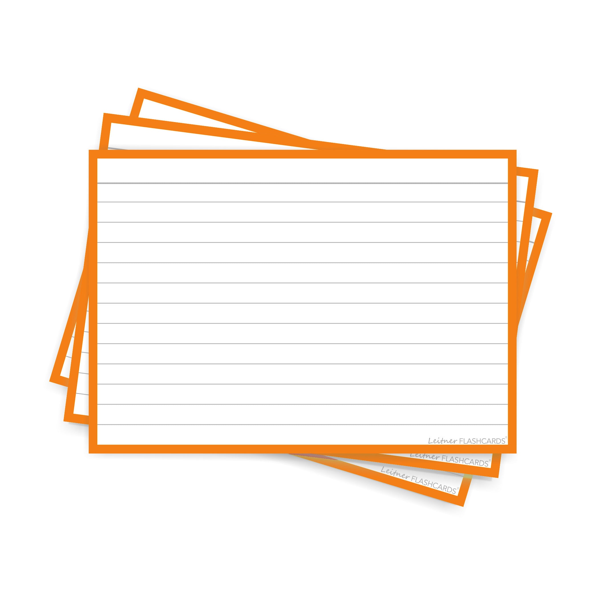 Leitner Flashcards A6 Classic Lined orange