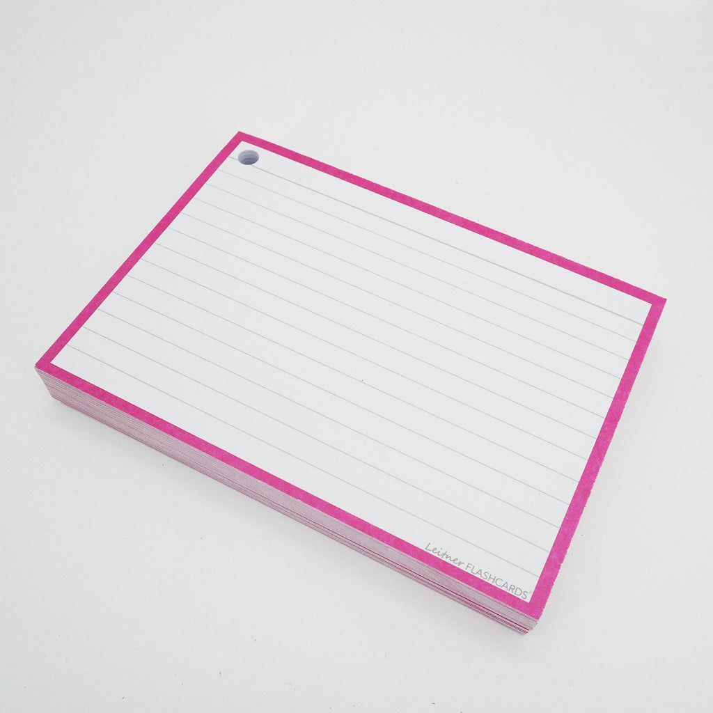 Leitner Flashcards A6 Classic Lined pink 2