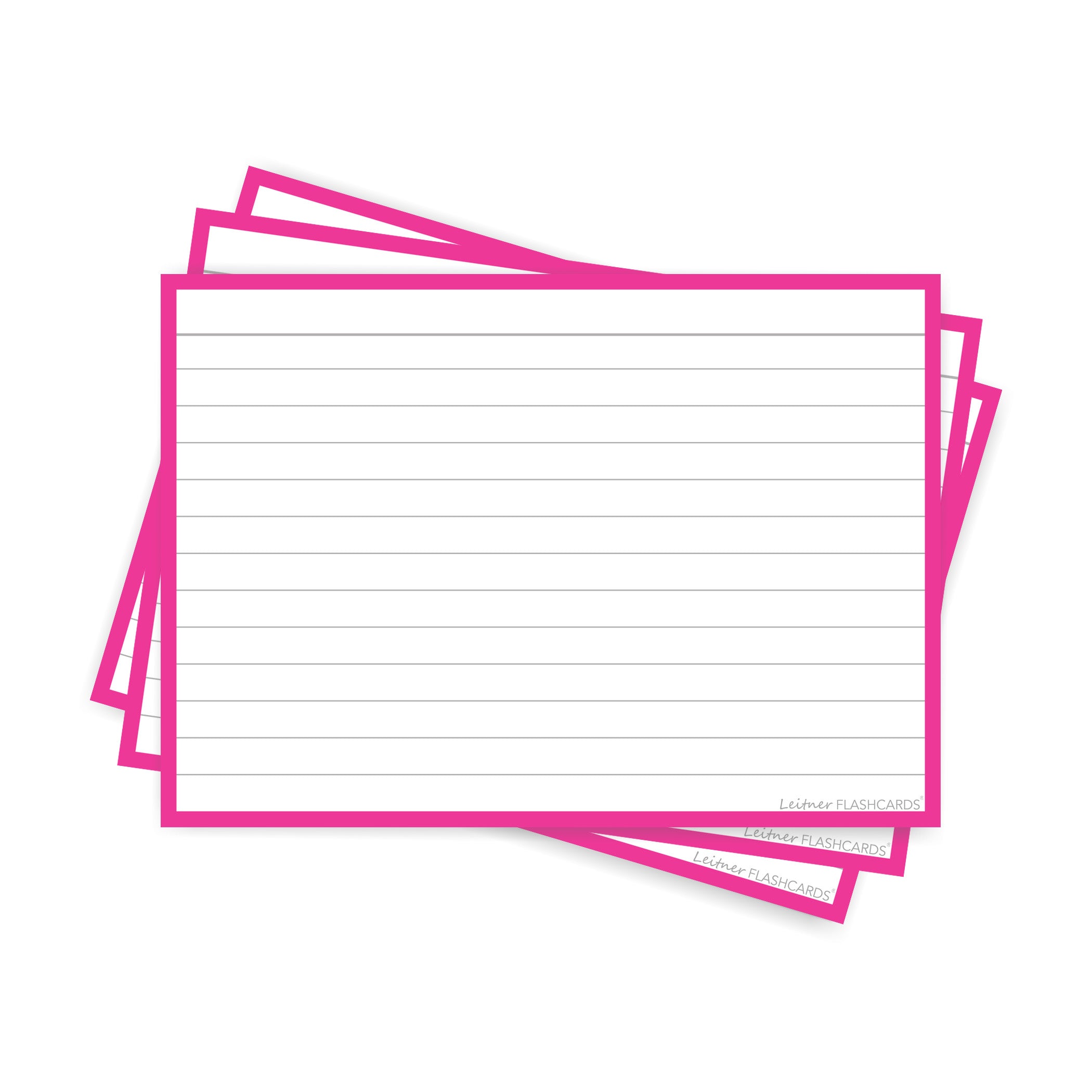 Leitner Flashcards A6 Classic Lined pink