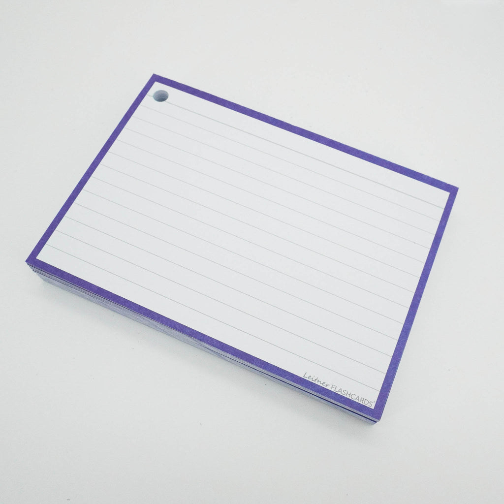 Leitner Flashcards A6 Classic Lined purple 2