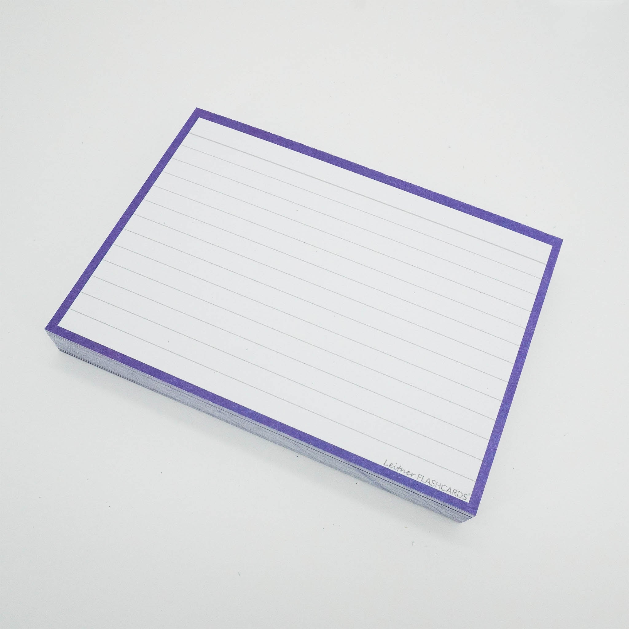 Leitner Flashcards A6 Classic Lined purple with ring