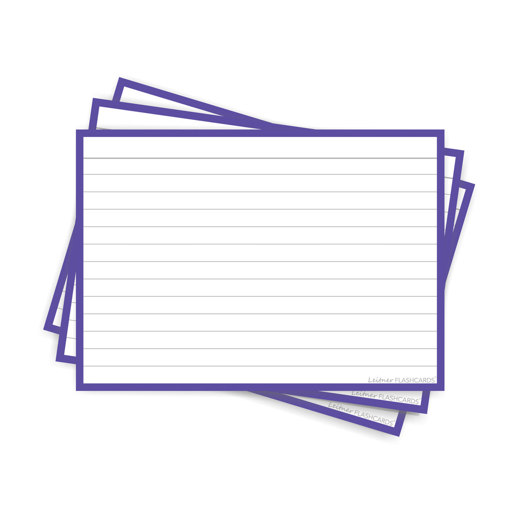 Leitner Flashcards A6 Classic Lined purple