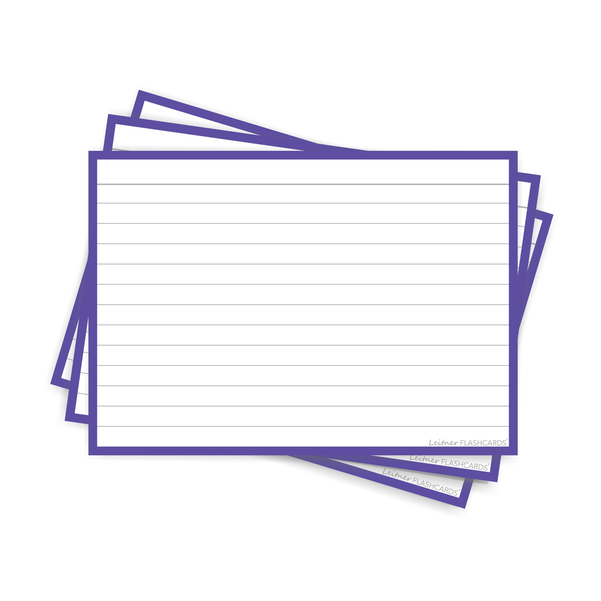 Leitner Flashcards A6 Classic Lined purple