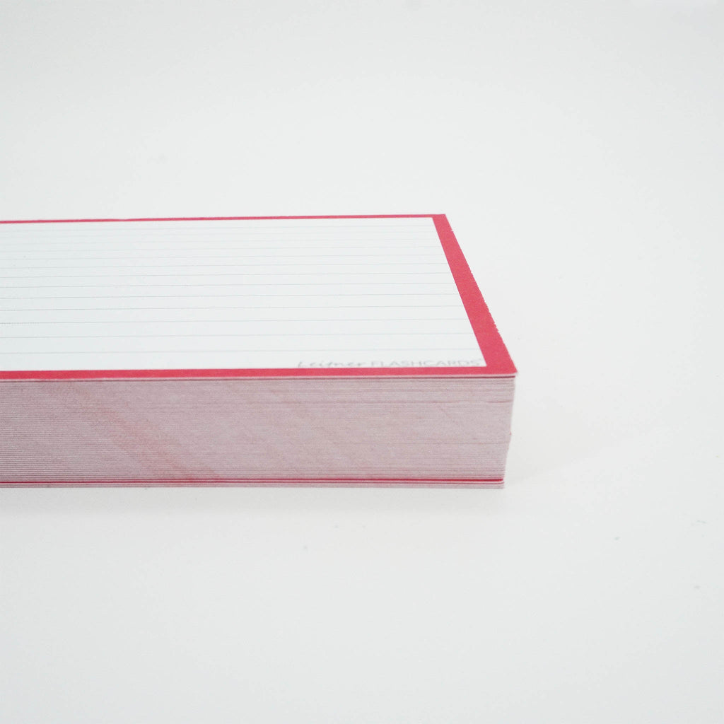 Leitner Flashcards A6 Classic Lined red 3