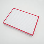 Leitner Flashcards A6 Classic Lined red with ring