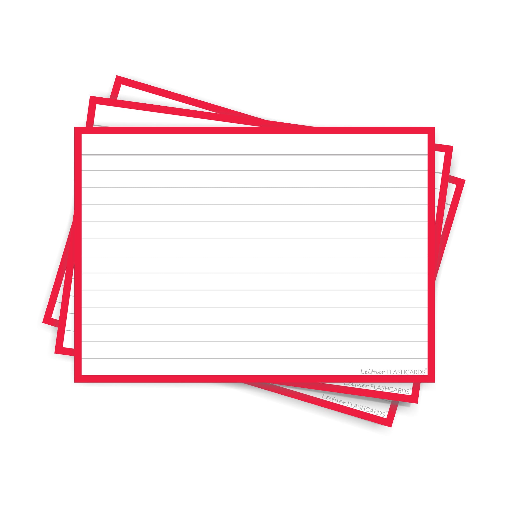 Leitner Flashcards A6 Classic Lined red