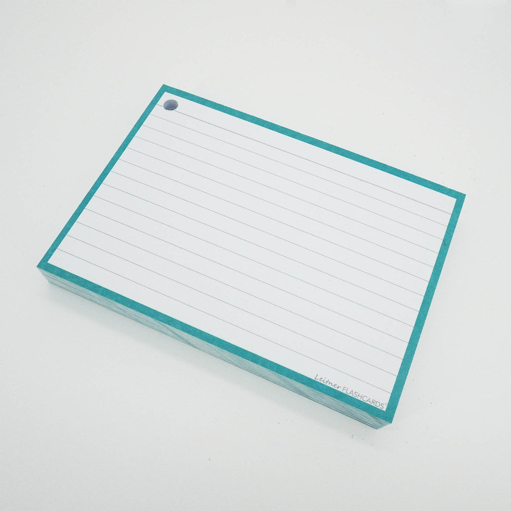 Leitner Flashcards A6 Classic Lined turquoise 2