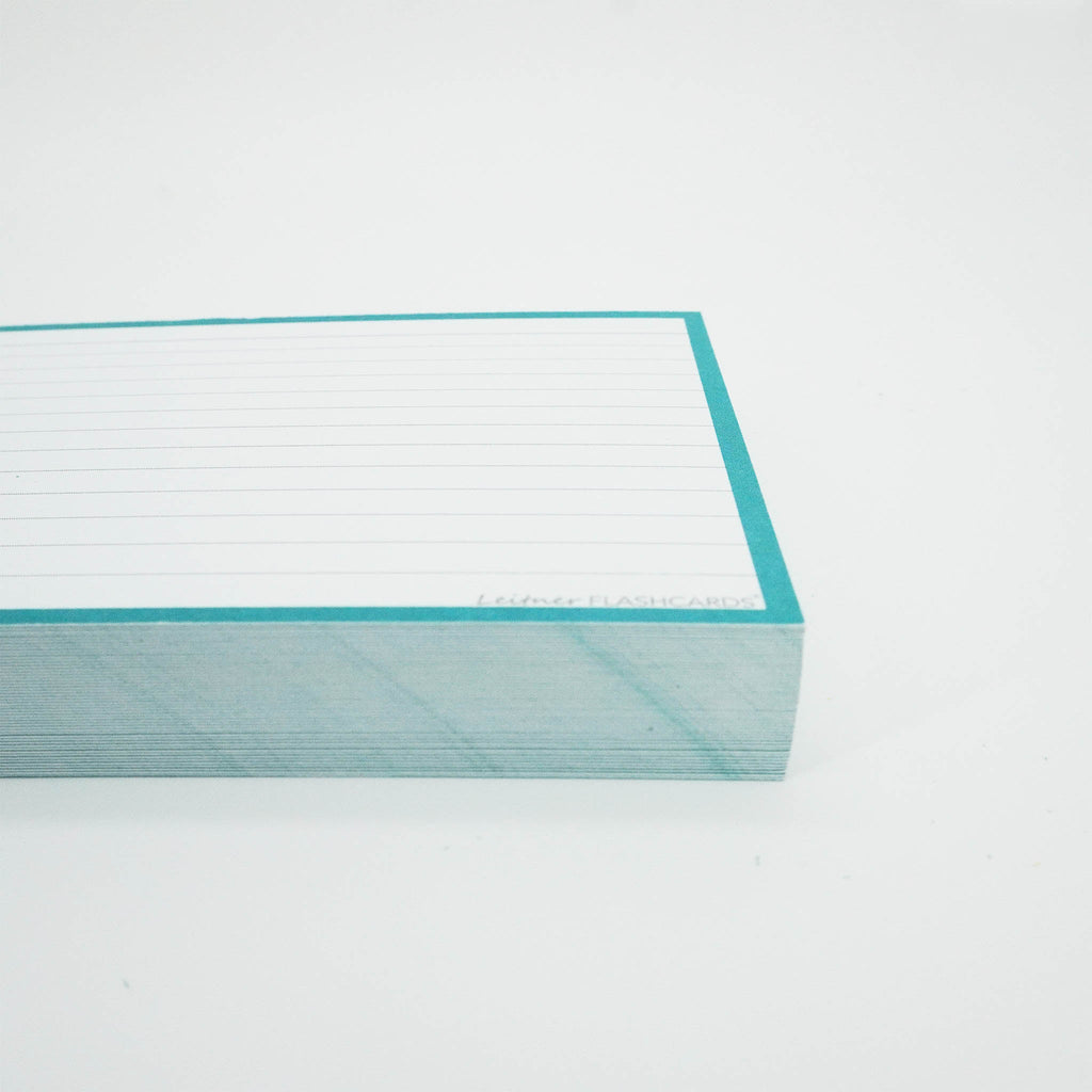 Leitner Flashcards A6 Classic Lined turquoise 3