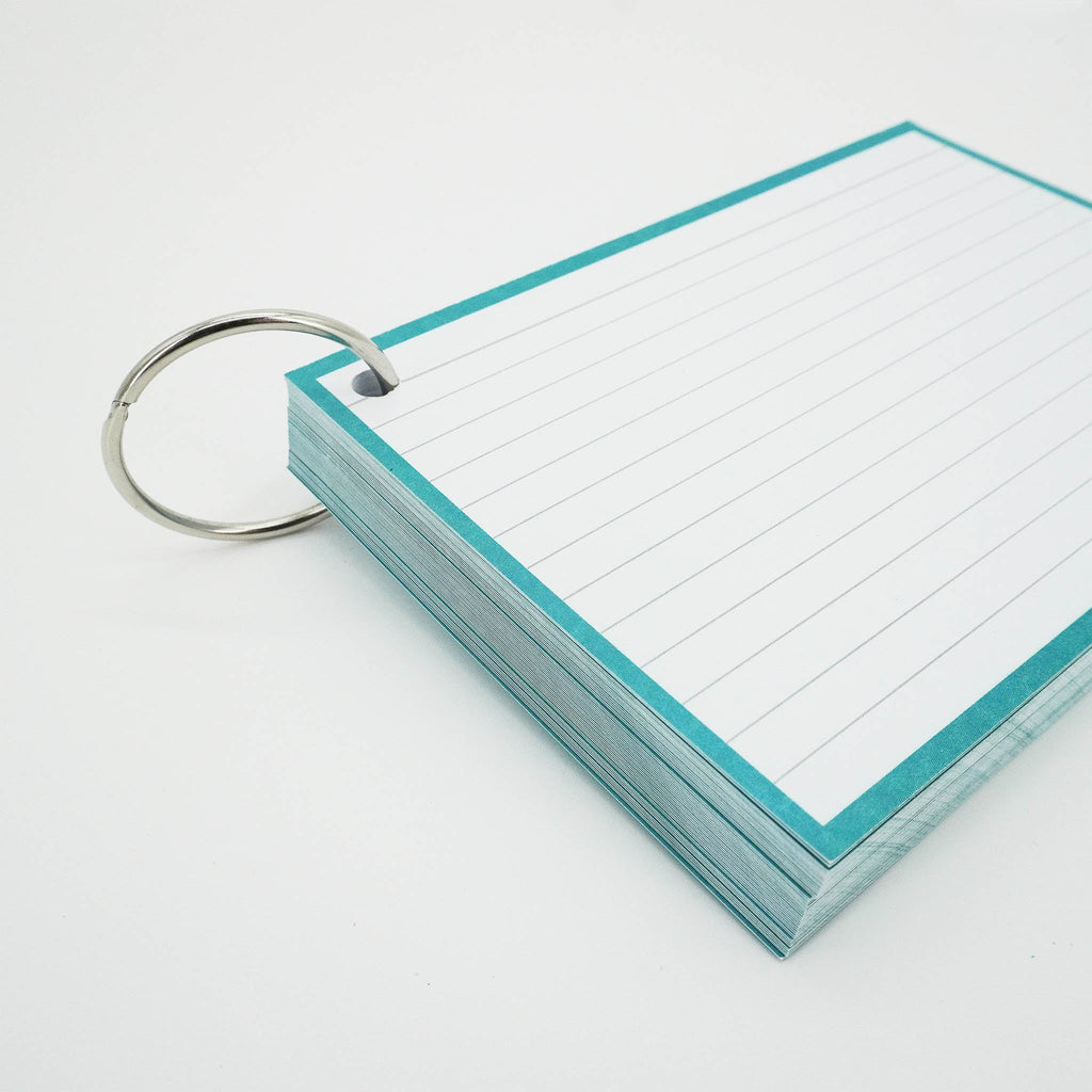 Leitner Flashcards A6 Classic Lined turquoise