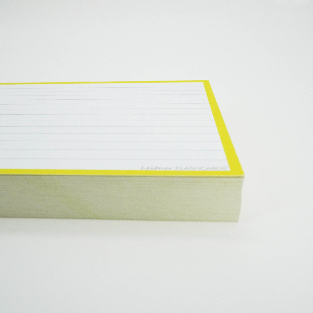 Leitner Flashcards A6 Classic Lined yellow 2
