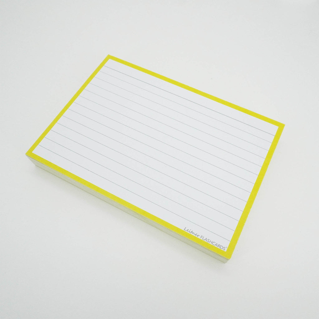 Leitner Flashcards A6 Classic Lined yellow 3