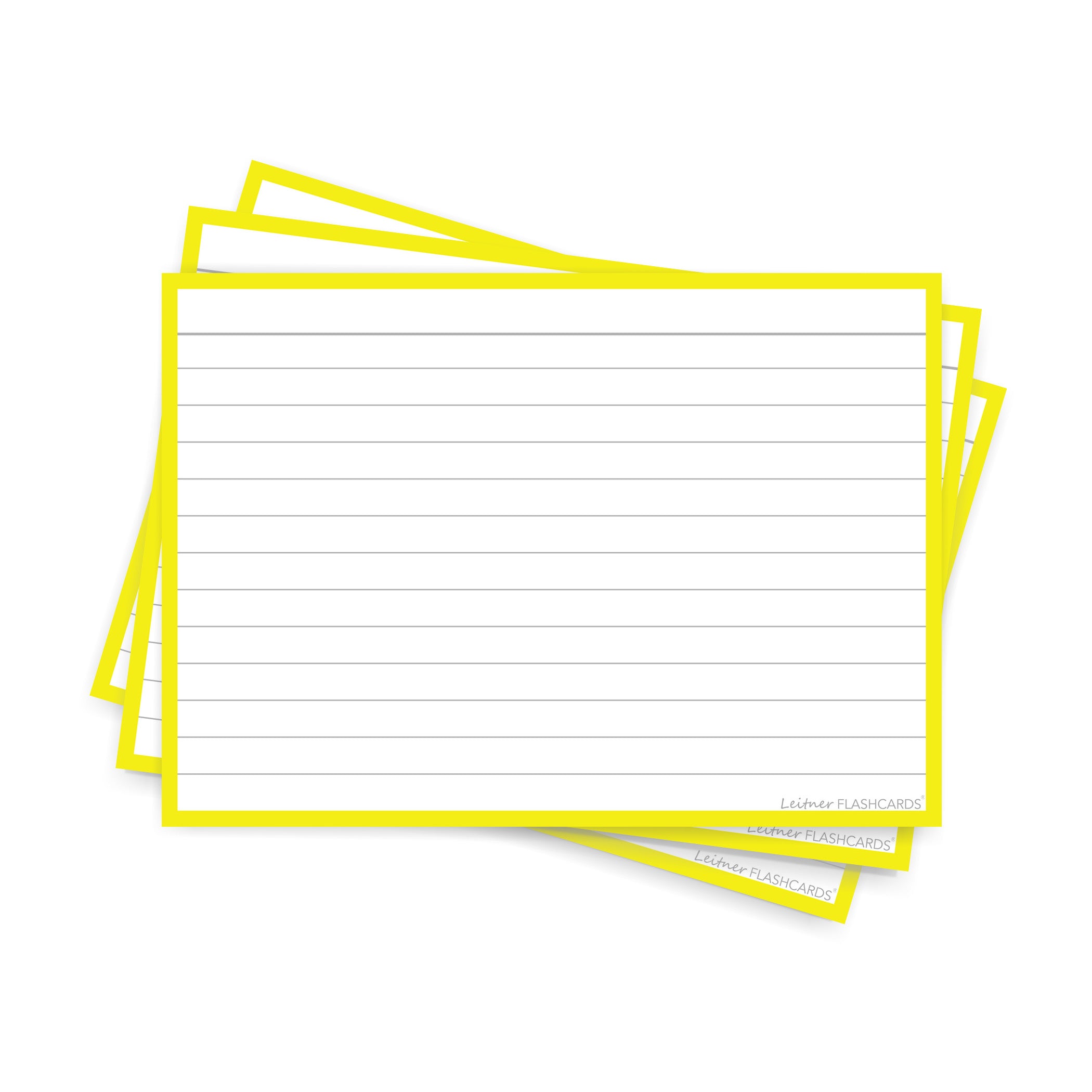 Leitner Flashcards A6 Classic Lined yellow