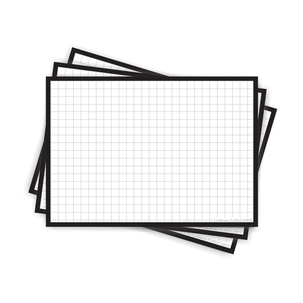 Leitner Flashcards A6 Classic Squared black